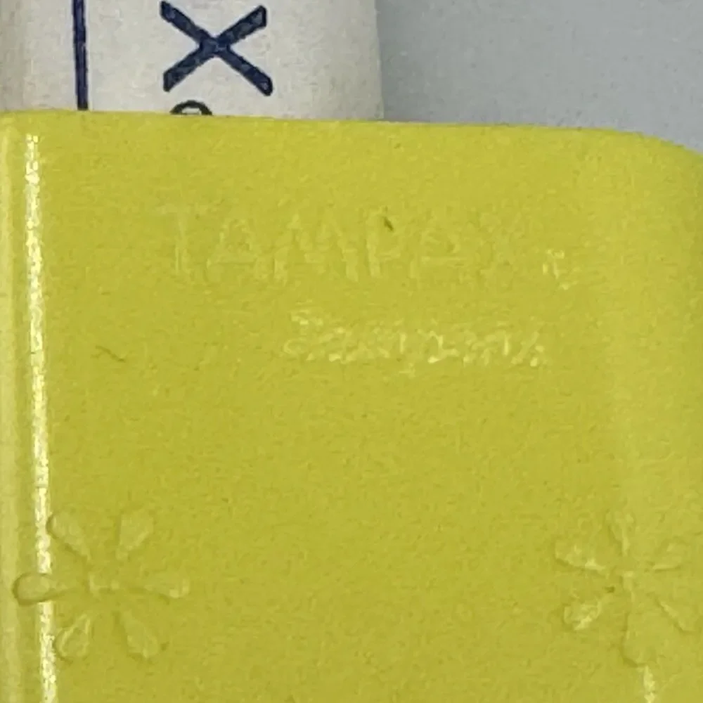 TAMPAX TAMPON CASE HOLDER Floral Yellow‎ Hard Plastic Vintage